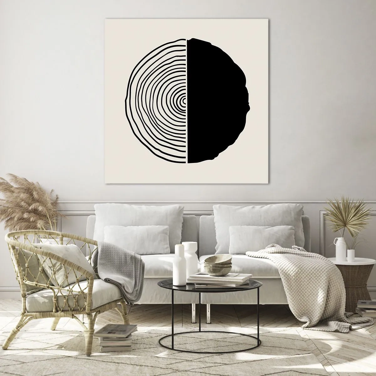 Üveg kép - Fele fele - 30x30 cm