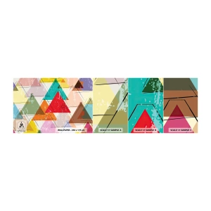 Fotótapéta Minta Öntapadós Deluxe Sticker - Három-három - Absztrakció, Darab, Háromszögek - 100x30 cm