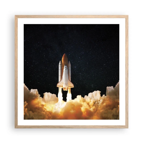 Poszter világos tölgy keretben - Ad astra! - 60x60 cm