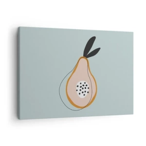 Vászonkép - Absztrakt körte világos háttérrel - 70x50cm - Behatolás a dolgok természetébe - Modern fali dekoráció nappalihoz és hálószobához ARTTOR