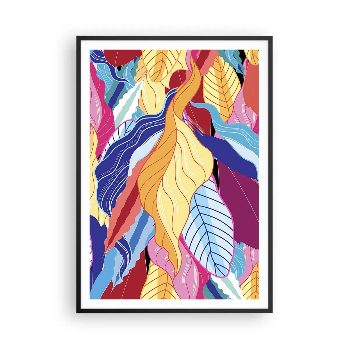 Poszter fehér keretben - Színes rendetlenség - 70x100 cm