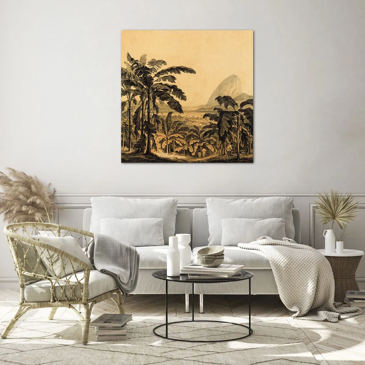 Üveg kép - Gyarmati klímában - 70x70 cm