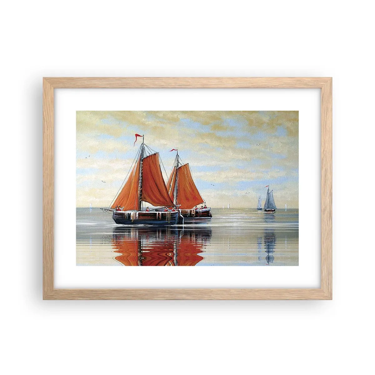 Poszter világos tölgy keretben - Hé, vitorla, tengerész… - 40x30 cm