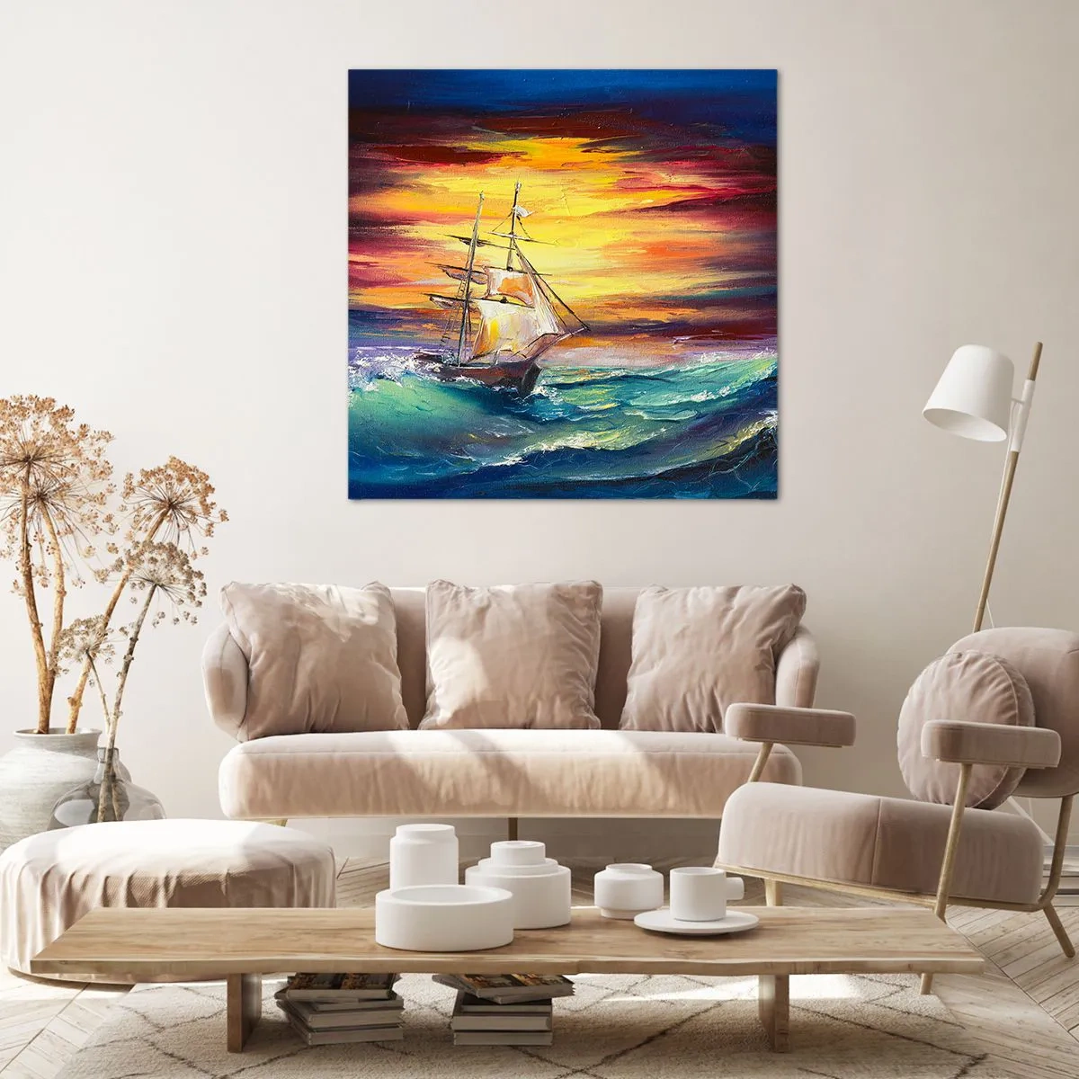 Vászonkép - Bátran a hullámok alatt - 50x50 cm