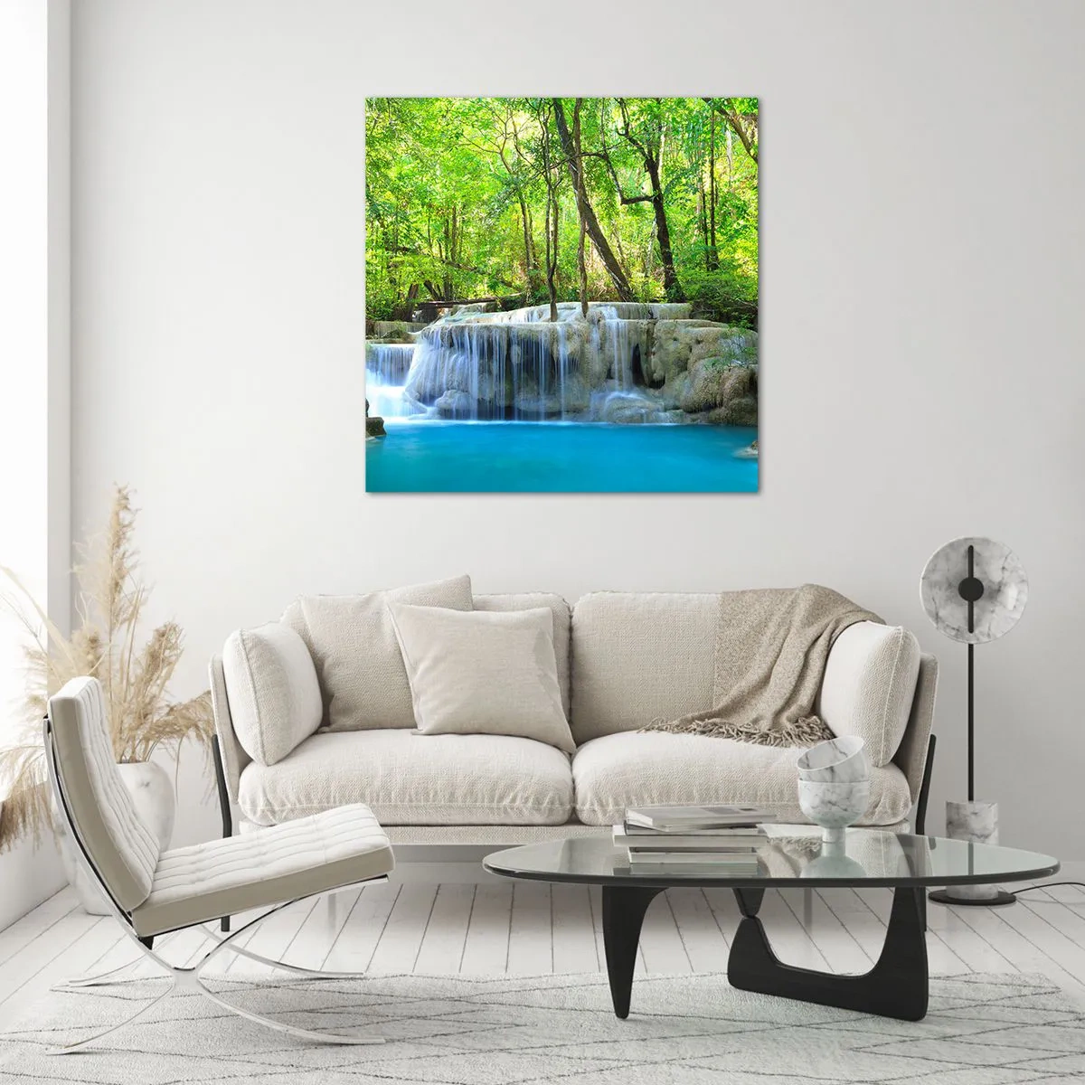 Üveg kép - Türkizbe és zöldbe merülni - 60x60 cm