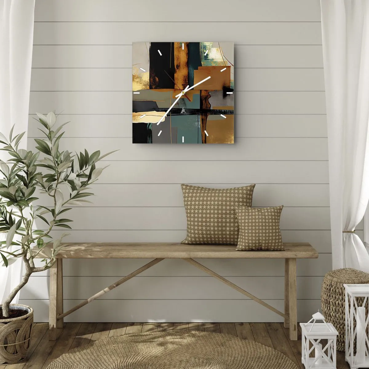 Falióra, Óra - Absztrakció - fény és árnyék - 30x30 cm