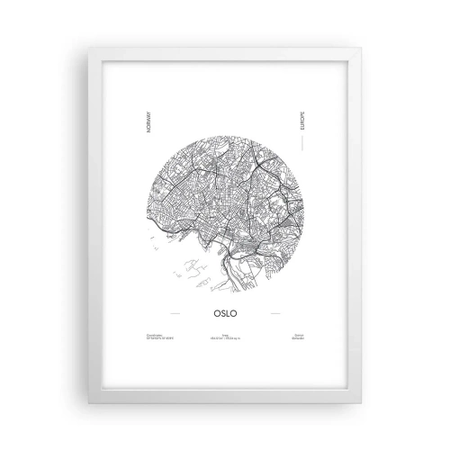 Poszter fekete keretben - Oslo anatómiája - 30x40 cm