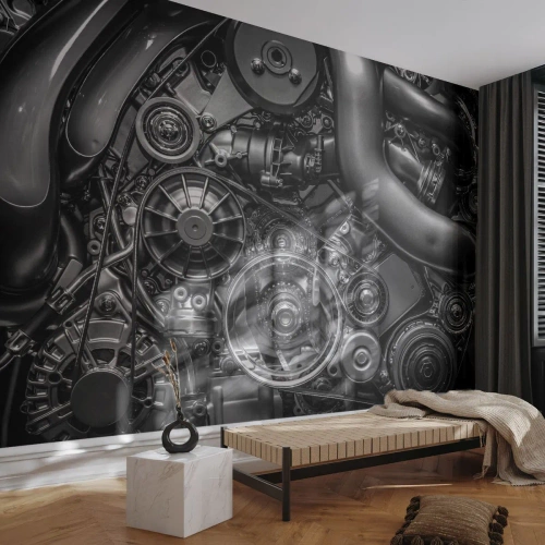 Fotótapéta Premium Canvas - A mechanika költészete - Motor, Szerelő, Fém - 150x105 cm
