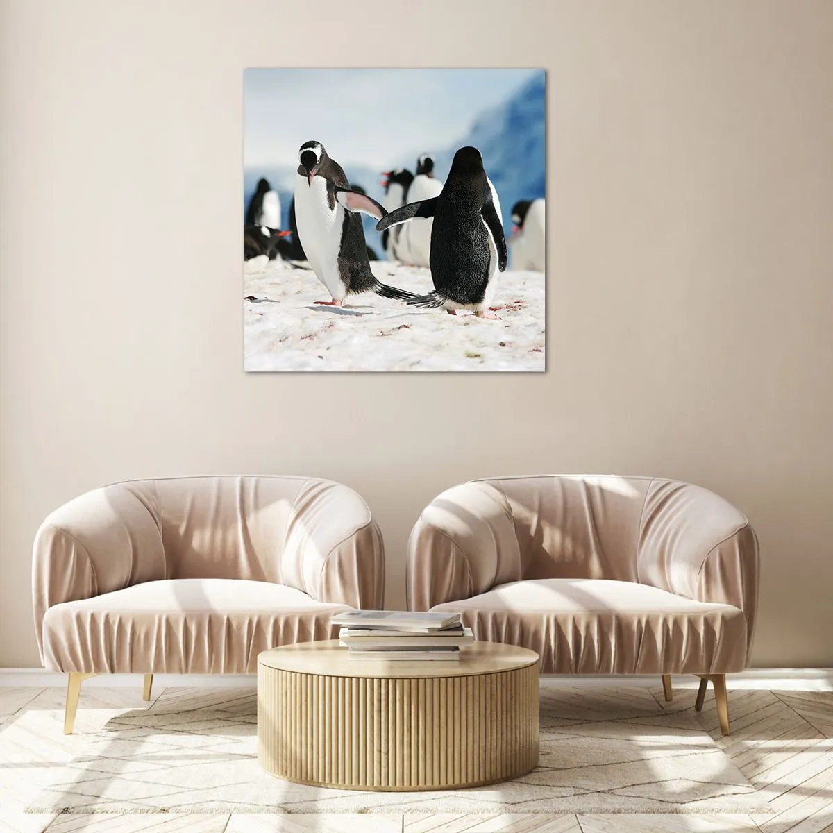 Üveg kép - Tánc a havon - 60x60 cm