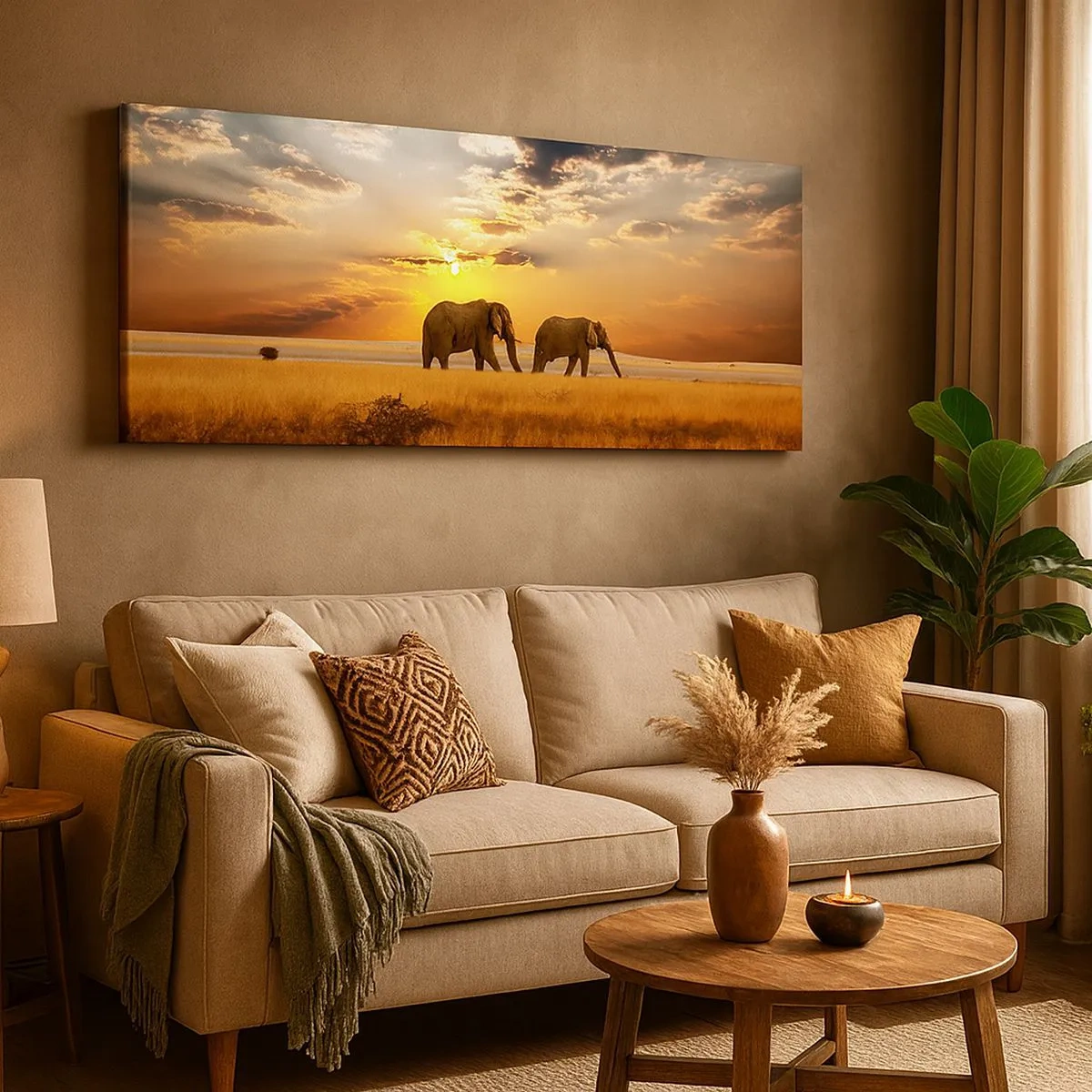 Vászonkép - Családi séta - 100x40 cm