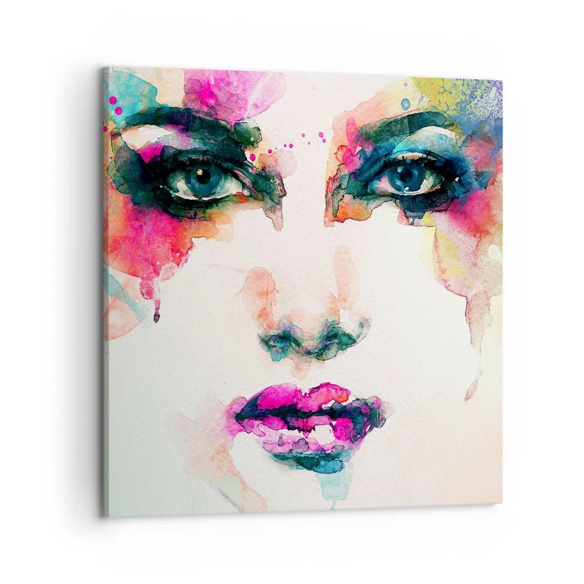 Vászonkép - Szivárvánnyal festett portré - 50x50 cm