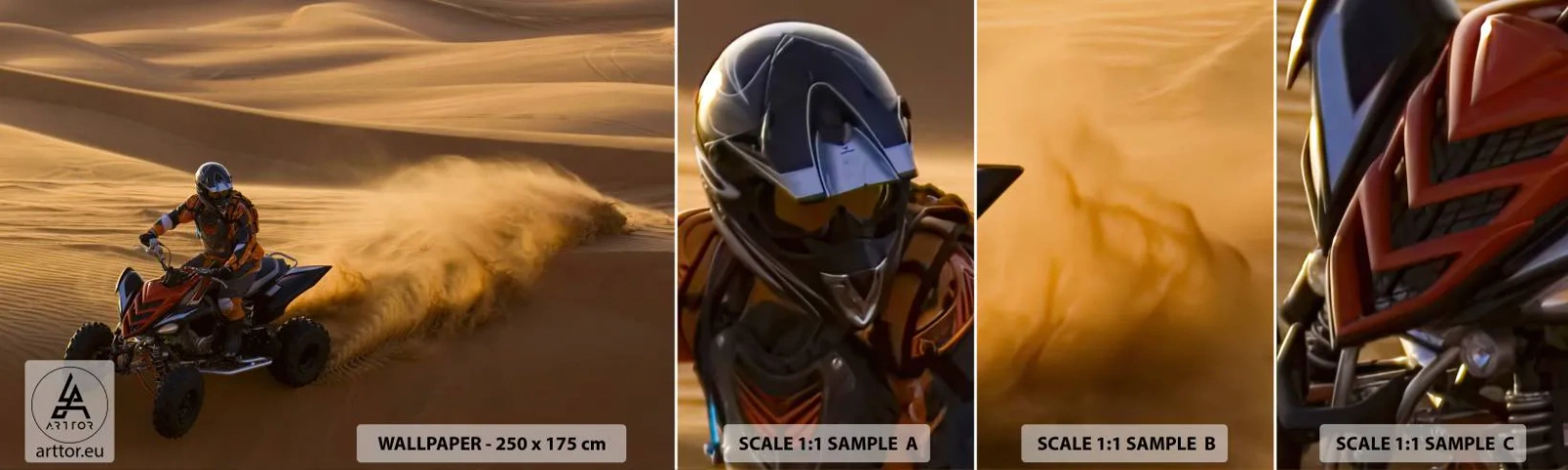 Fotótapéta Minta Standard Eco - A homok hullámain - Quad, Autóipari, Sivatag - 100x30 cm