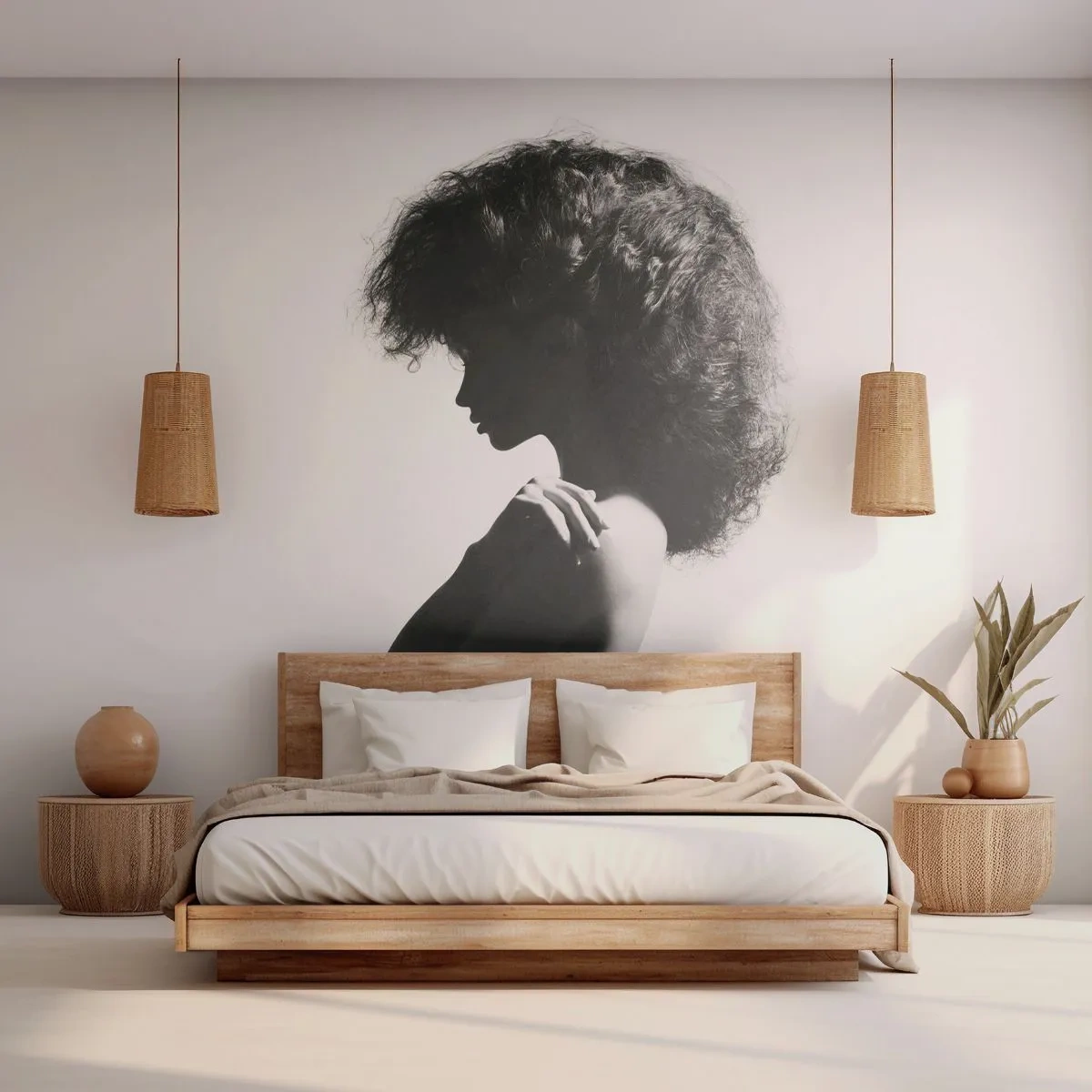 Fotótapéta Premium Canvas - Mint virág a karcsú száron - Nő, Test, Modell - 250x175 cm