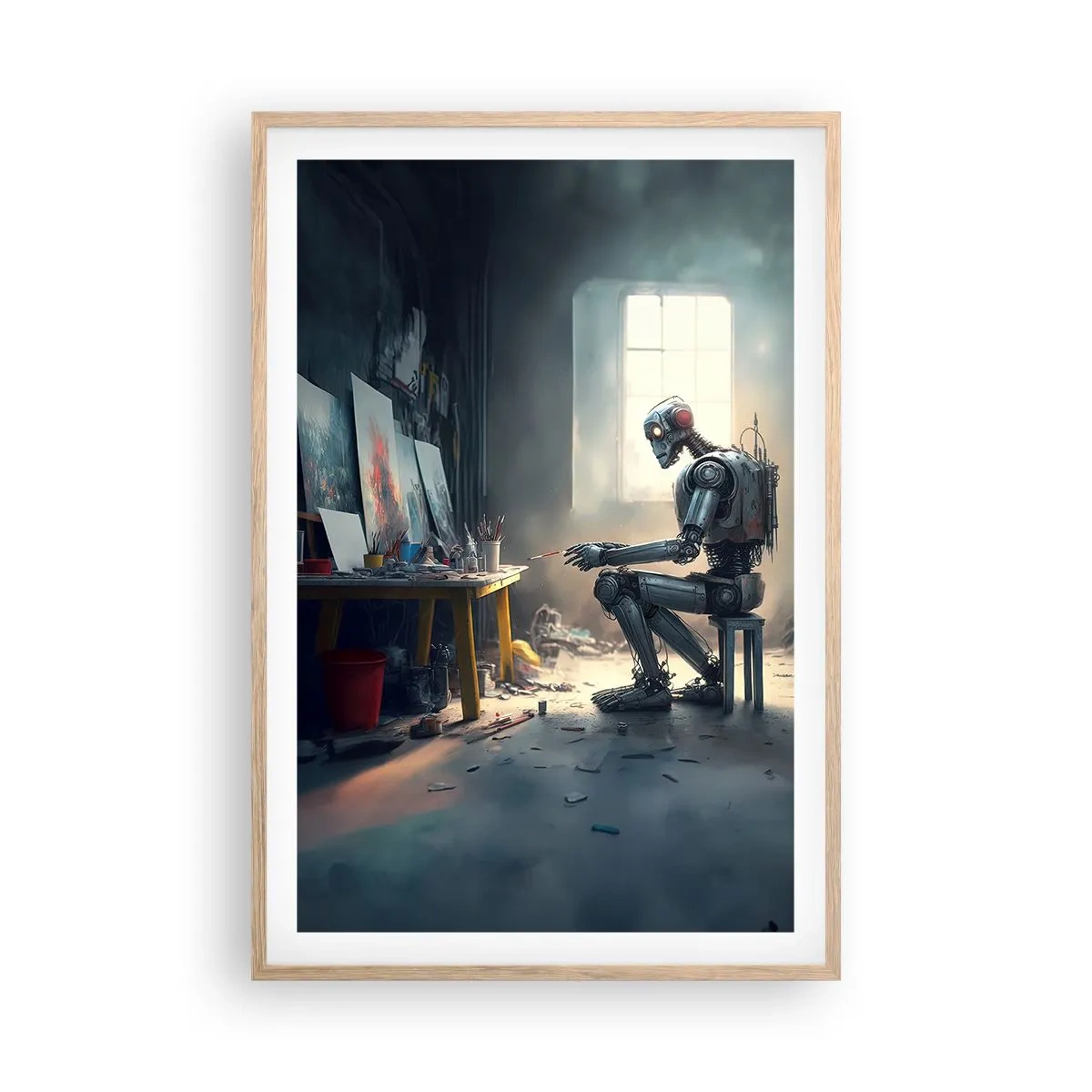 Poszter világos tölgy keretben - Az alkotás aktusa - 61x91 cm