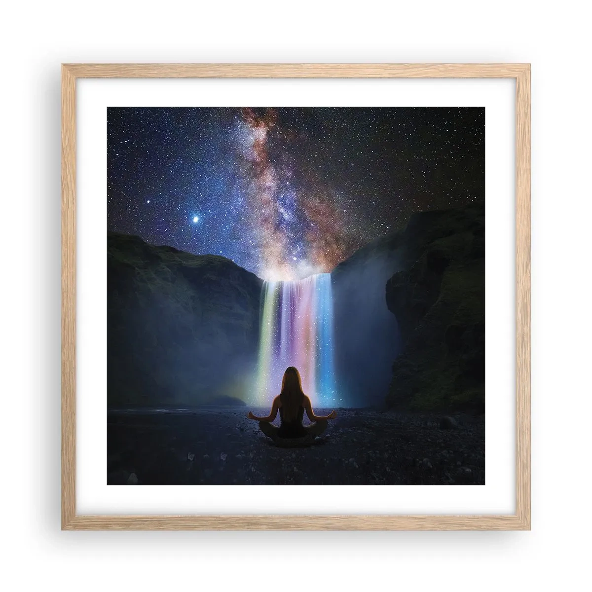 Poszter világos tölgy keretben - Abszolút harmónia - 50x50 cm