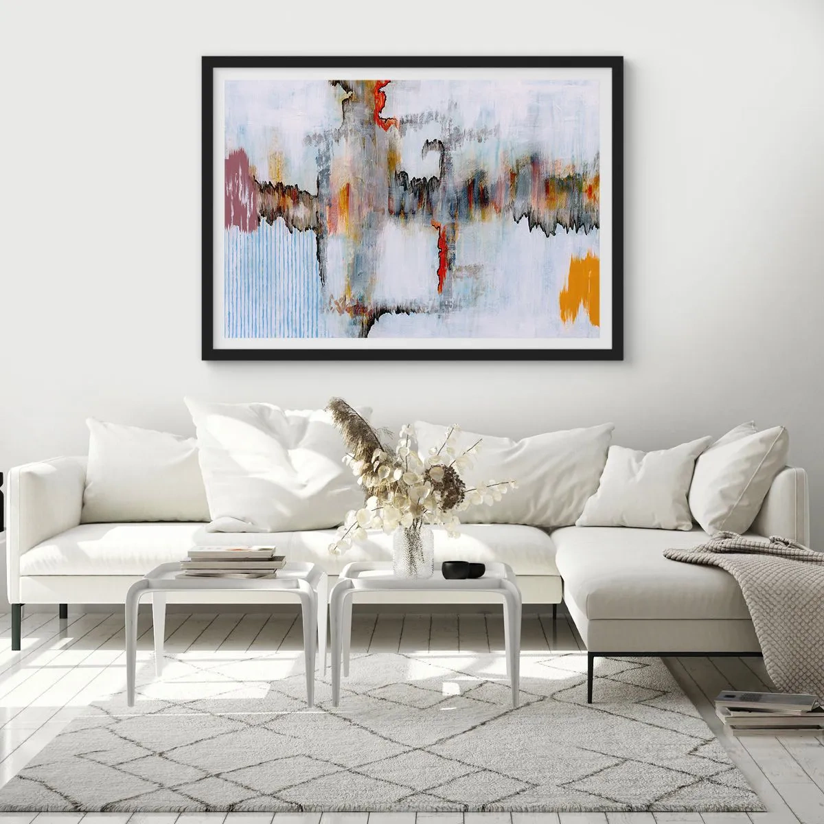 Poszter fehér keretben - Egy bottal a vízen - 100x70 cm