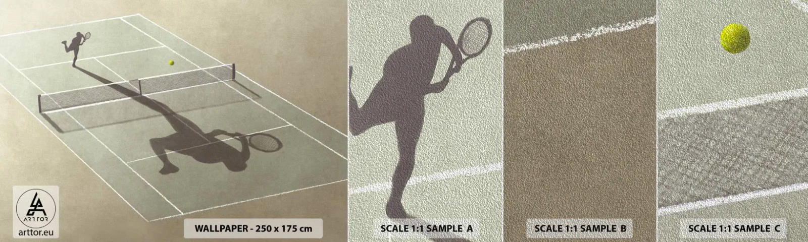 Fotótapéta Minta Premium Sand - Önmagumk legyőzése - Tenisz, Bíróságok, Sport - 100x30 cm