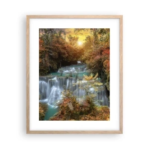 Poszter világos tölgy keretben - Az erdő rejtett kincse - 40x50 cm