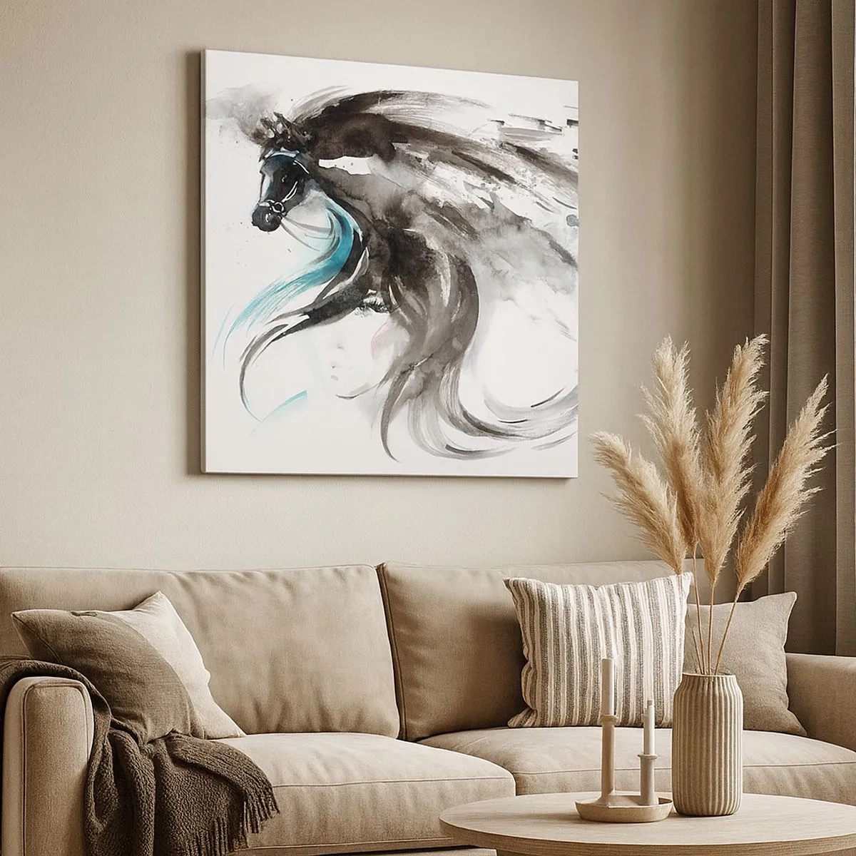 Vászonkép - Fekete Herceg Vágtája - 30x30 cm