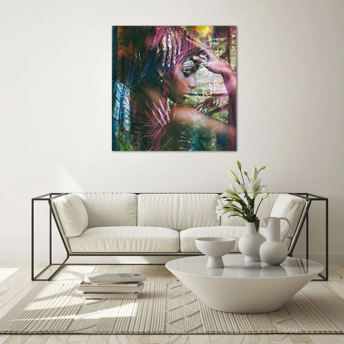 Üveg kép - Anyatermészet a dzsungelben - 70x70 cm