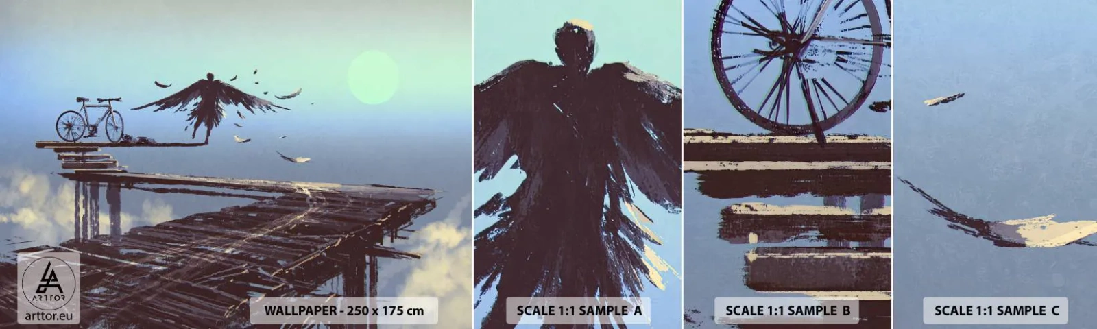 Fotótapéta Minta Standard Eco - Ikarusz örökké él - Absztrakció, Ikarosz, Kerékpár - 100x30 cm