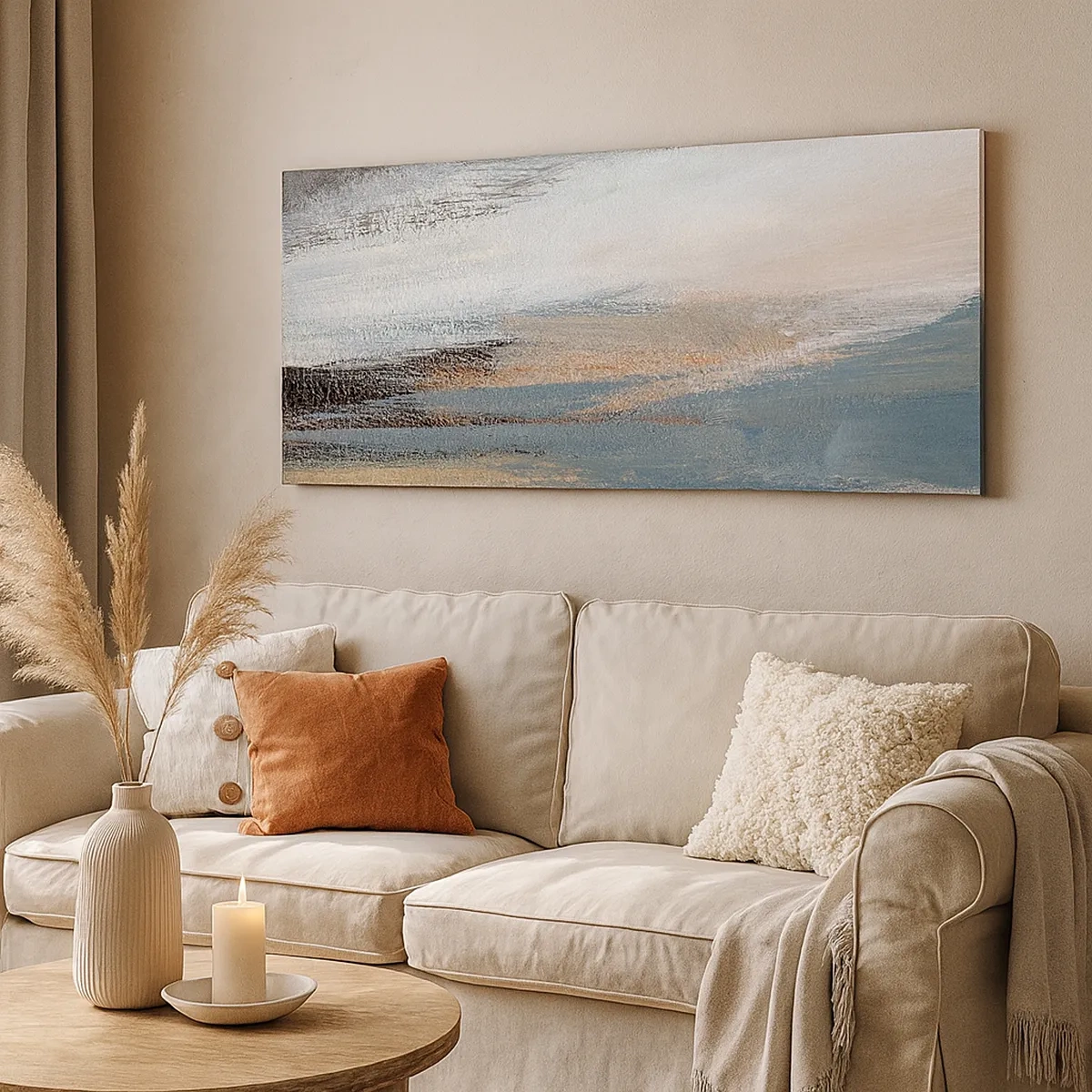 Vászonkép - Absztrakció: északi táj - 30x30 cm