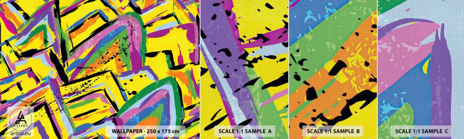 Fotótapéta Minta Premium Canvas - Az örömében sikít - Absztrakció, Darab, Festmény - 100x30 cm