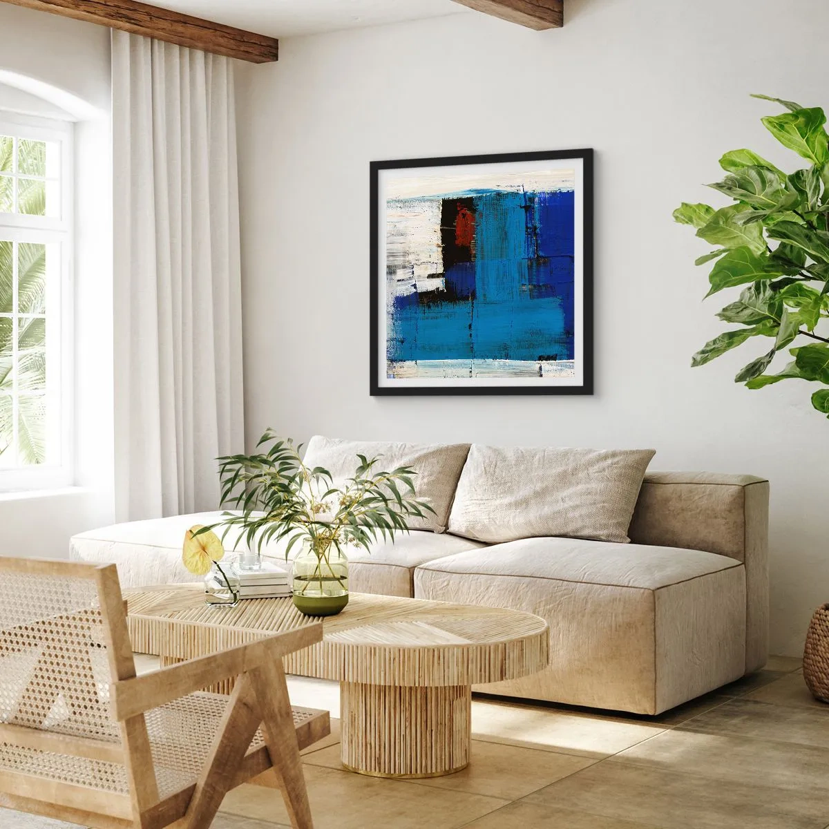 Poszter fehér keretben - A kék titka - 60x60 cm