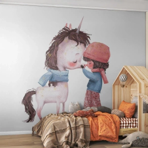 Fotótapéta Standard Eco - Téli mese - Gyerekeknek, Egyszarvú, Lány - 400x280 cm
