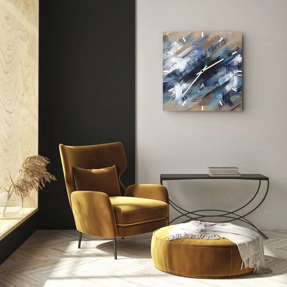 Falióra, Óra - Kék ferdén - 40x40 cm