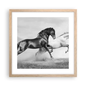 Poszter világos tölgy keretben - Angyalok és démonok - 40x40 cm