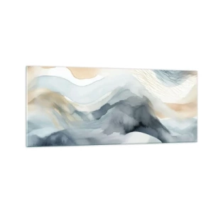 Üveg kép - Hó és köd absztrakció - 100x40 cm