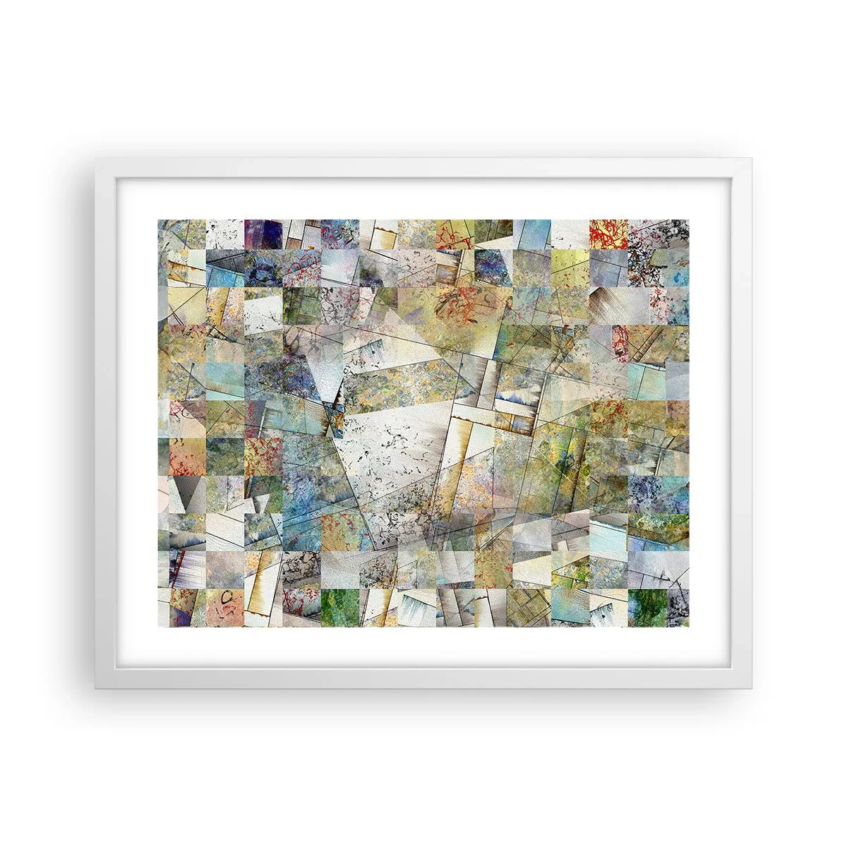 Poszter fekete keretben - Geometrikus átrendeződés - 50x40 cm