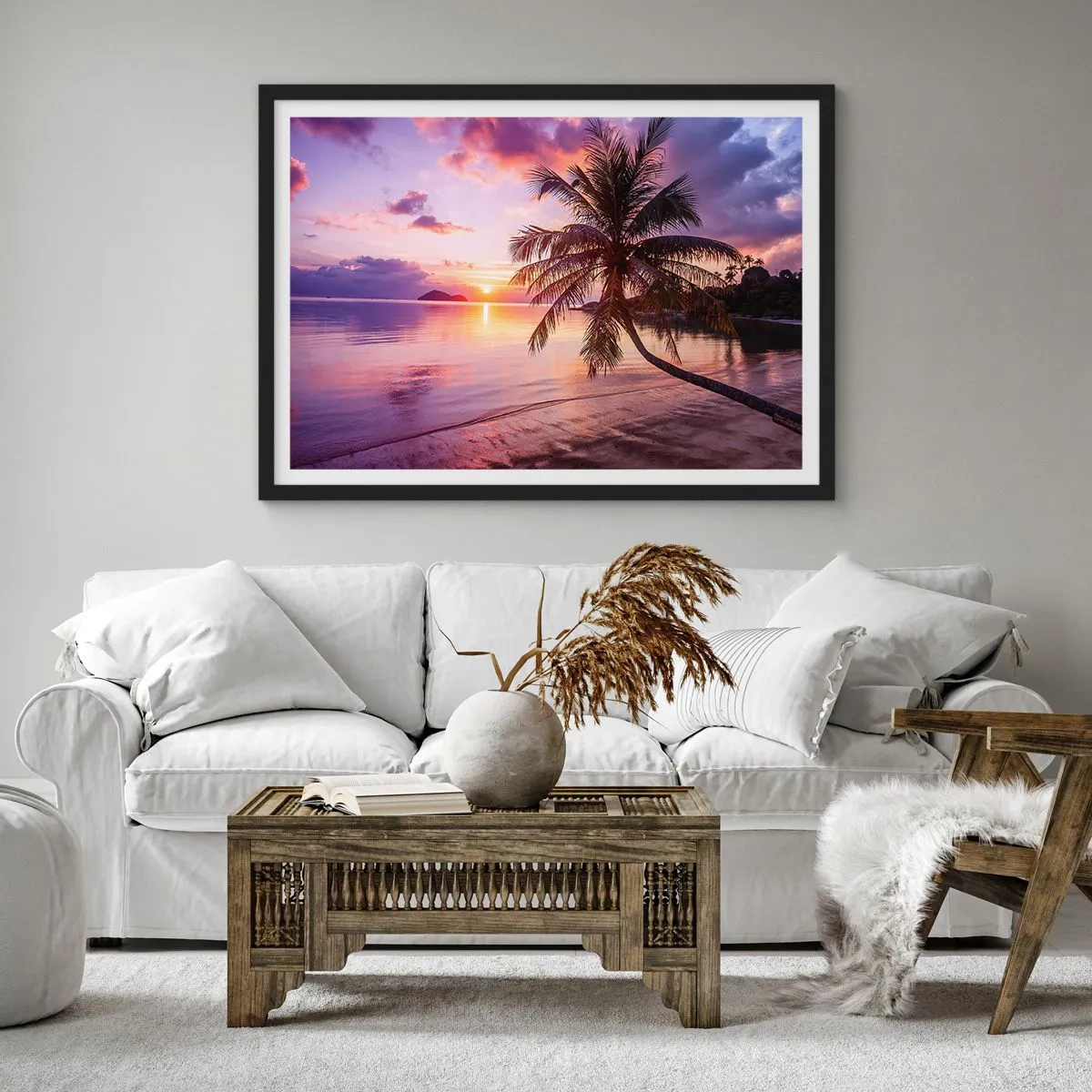 Poszter fehér keretben - Boldogság egészen a horizontig - 70x50 cm