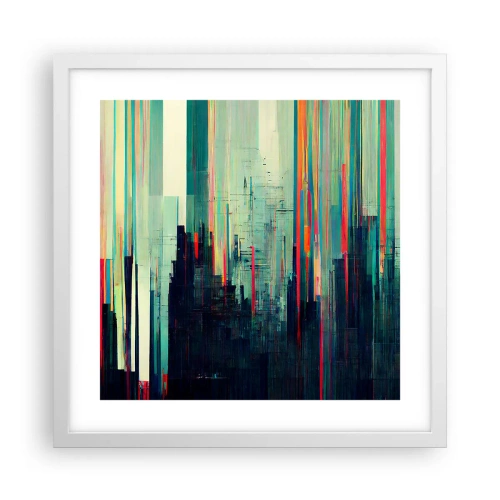 Poszter fekete keretben - Futurisztikus város - 40x40 cm