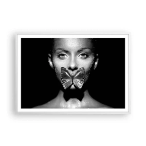 Poszter fekete keretben - Pillangó csókja - 100x70 cm