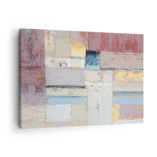 Vászonkép - Geometrikus kompozíció pasztell színekben - 70x50cm - A geometria nyugalma - Modern fali dekoráció nappalihoz és hálószobához ARTTOR