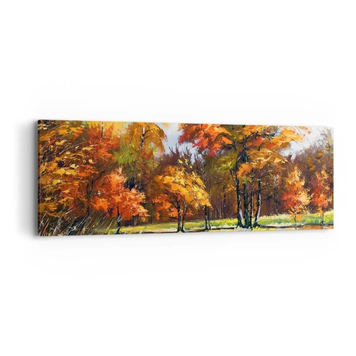 Vászonkép - Tájkép aranyban és bronzban - 90x30 cm