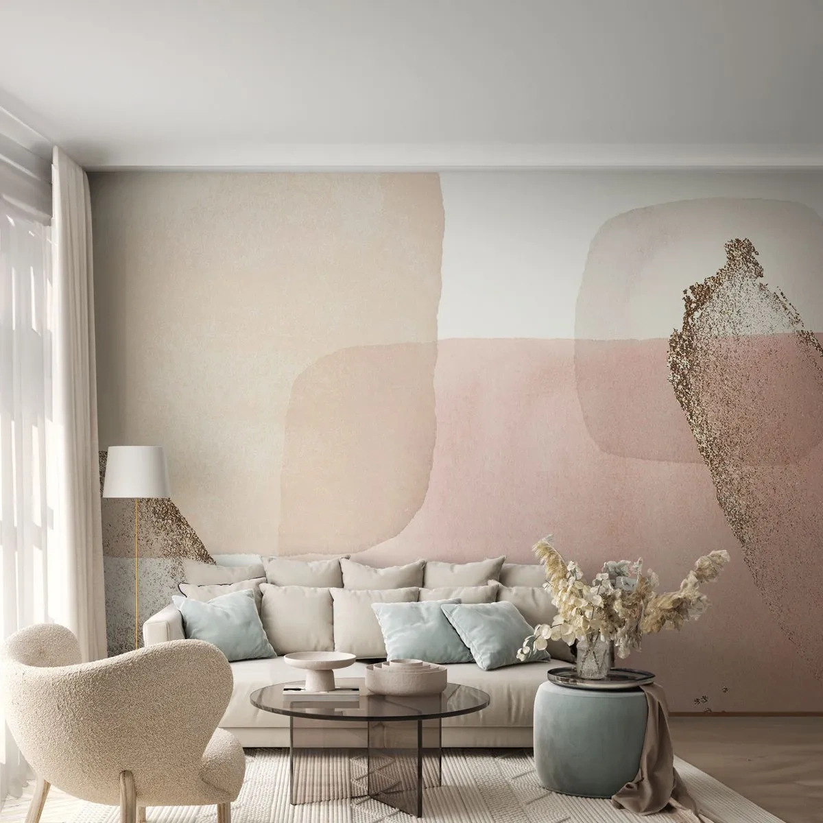 Fotótapéta Premium Canvas - Egy pillantás a színeken keresztül - Absztrakció, Darab, Modern minta - 300x210 cm