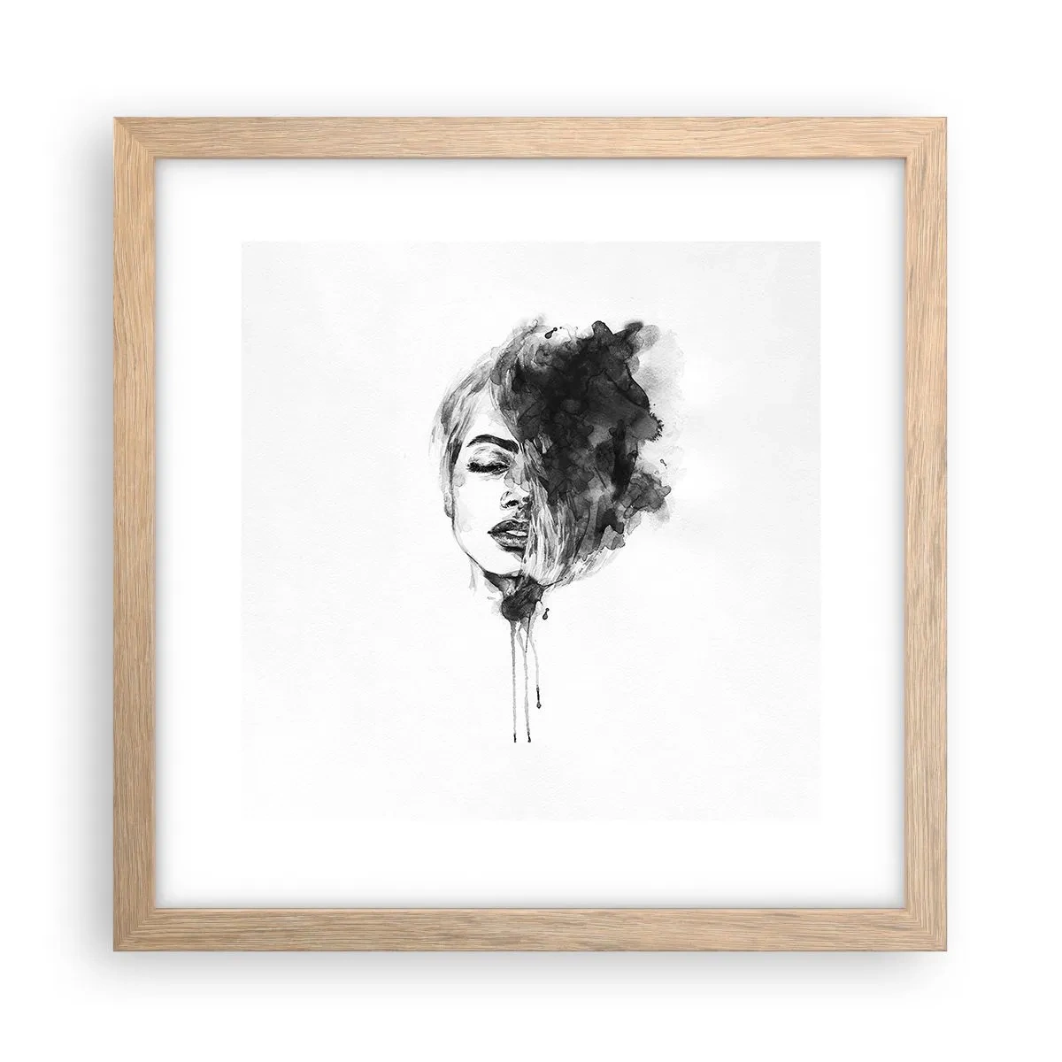 Poszter világos tölgy keretben - Miről álmodozik egy lány - 30x30 cm