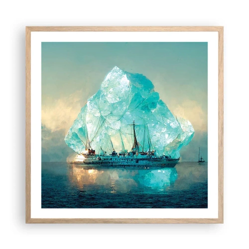 Poszter világos tölgy keretben - Sarkvidéki gyémánt - 60x60 cm