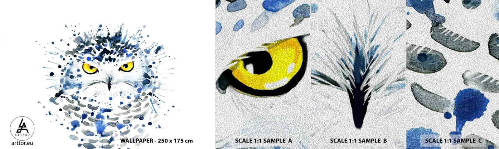 Fotótapéta Minta Premium Sand - Egyenesen a szemekbe - Madár, Bagoly, Állatok - 100x30 cm