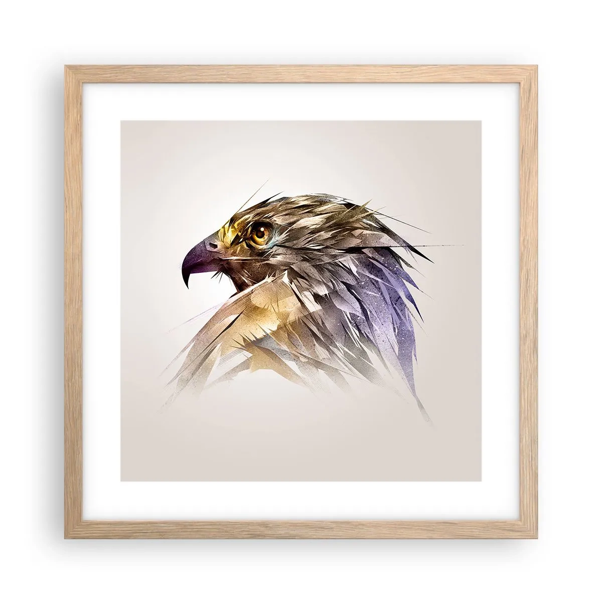 Poszter világos tölgy keretben - Egy harcos portréja - 40x40 cm