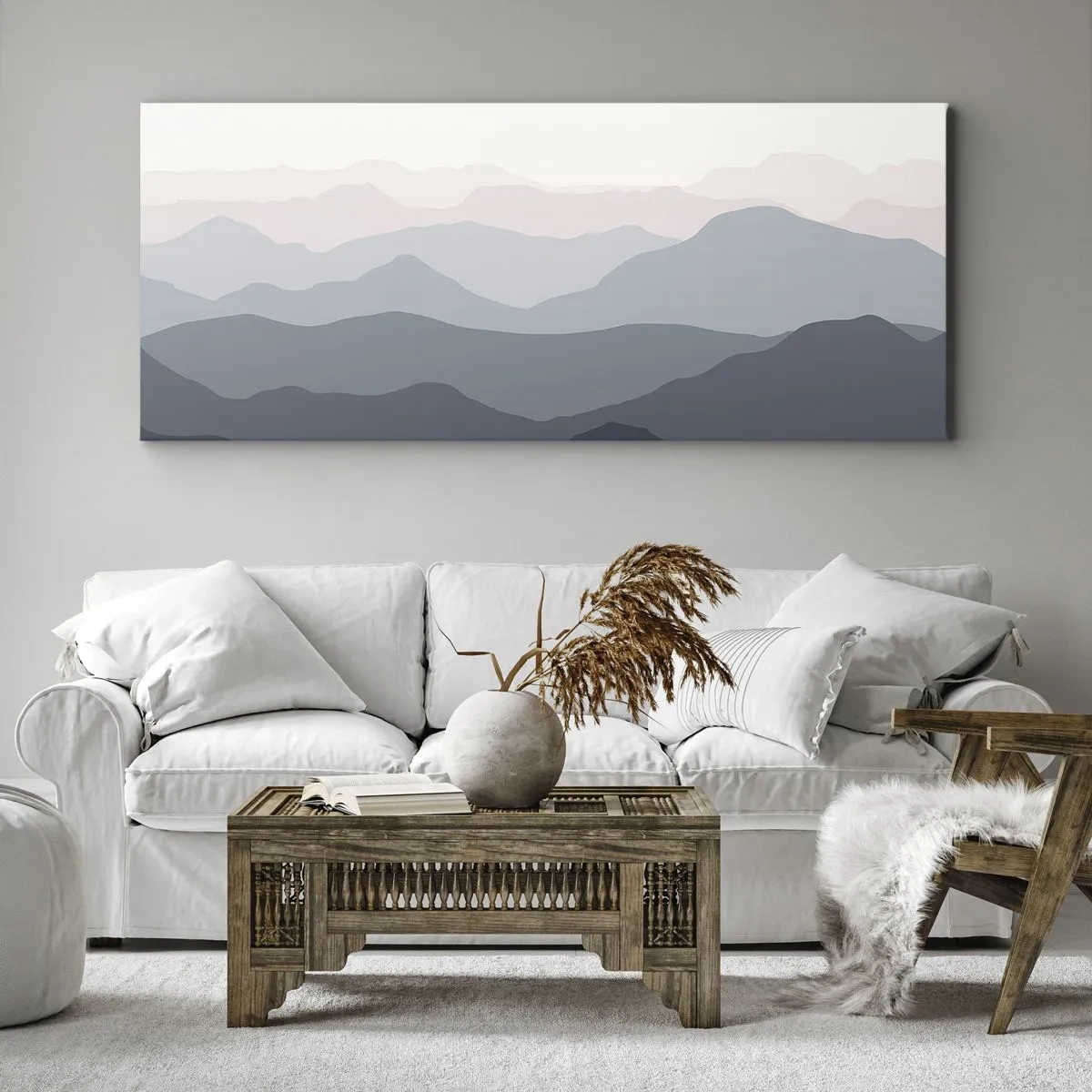 Vászonkép - A hegyek hullámai - 100x40 cm