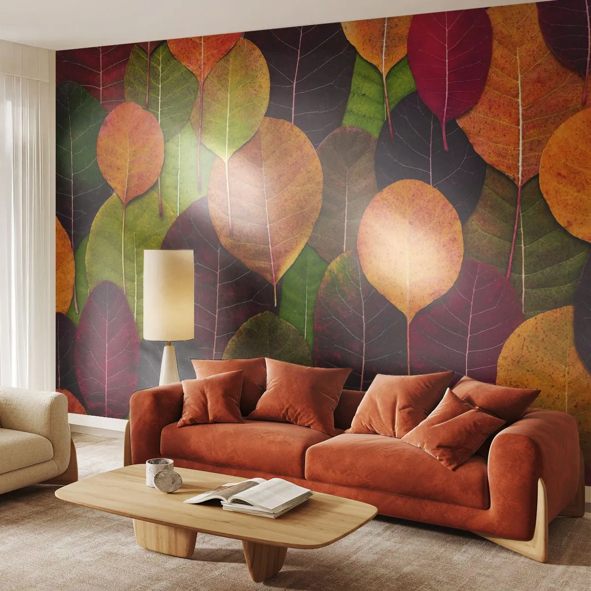 Fotótapéta Premium Sand - Őszi mozaik - Grafika, Színes levelek, Darab - 100x70 cm