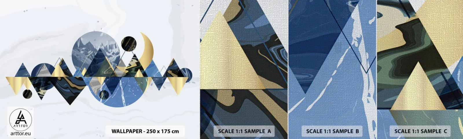 Fotótapéta Minta Premium Canvas - Geometriai táj - Absztrakció, Hegyek, Darab - 100x30 cm