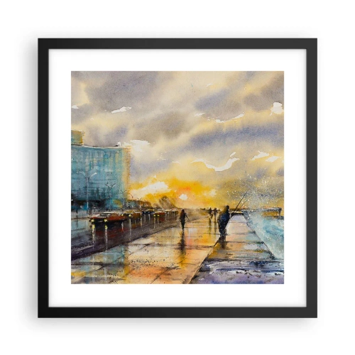 Poszter fehér keretben - Élet a parton - 40x40 cm