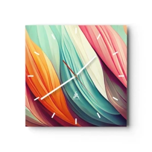 Falióra, Óra - Szivárványos szövés - 30x30 cm