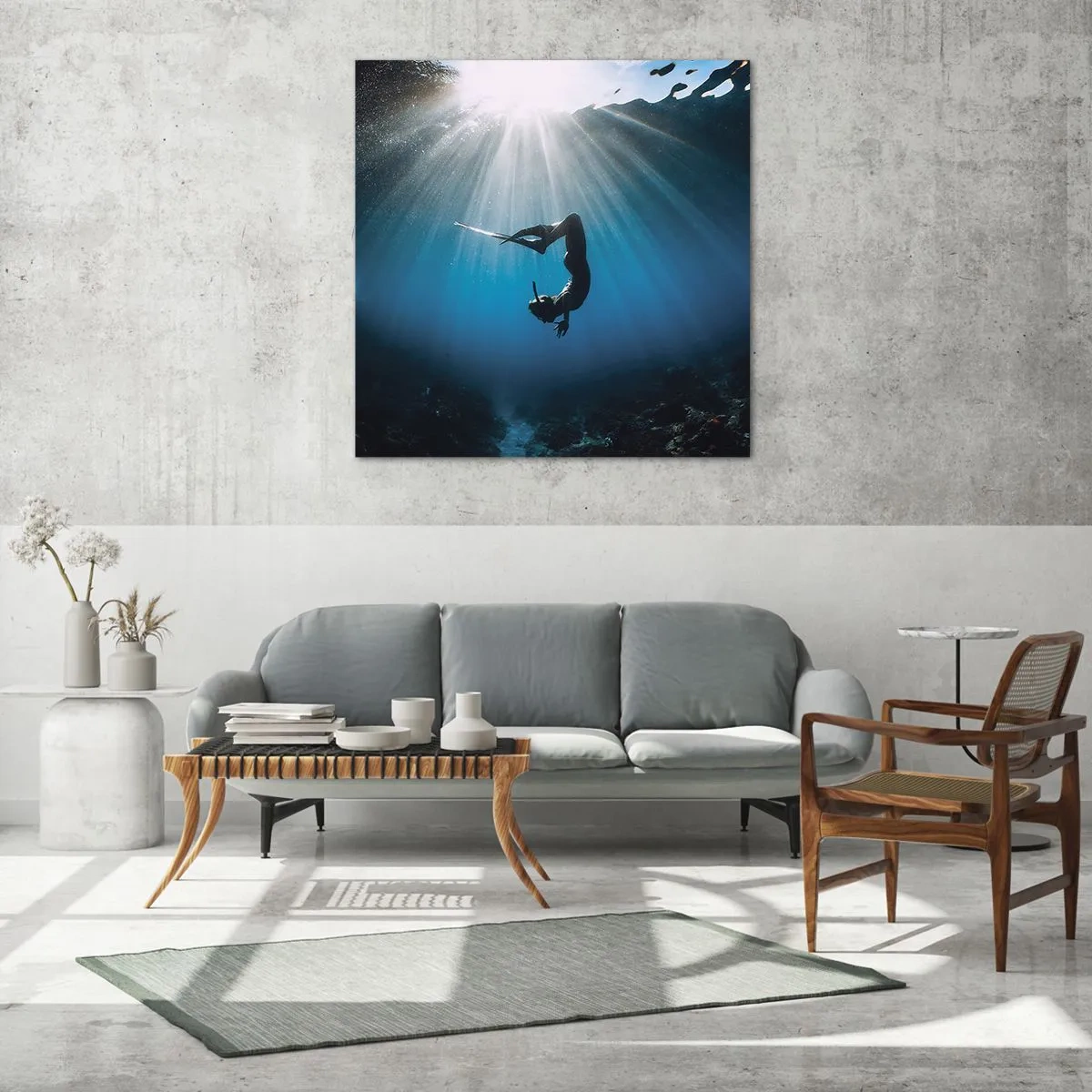 Üveg kép - Víz alatti tánc - 60x60 cm