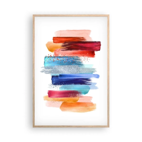 Poszter világos tölgy keretben - Fel és le - 61x91 cm